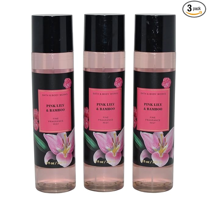 PINK LILY AND BAMBOO Bath & Body Works Fragrance Mist 3 Pack