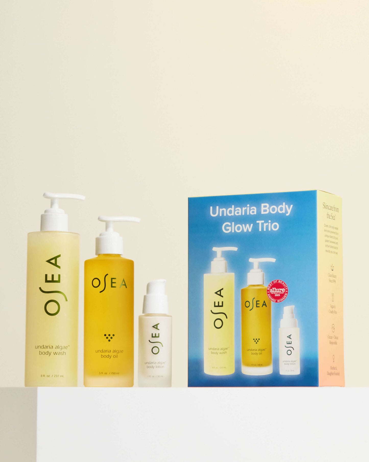 OSEA Undaria Body Glow Trio premium body care lifestyle image