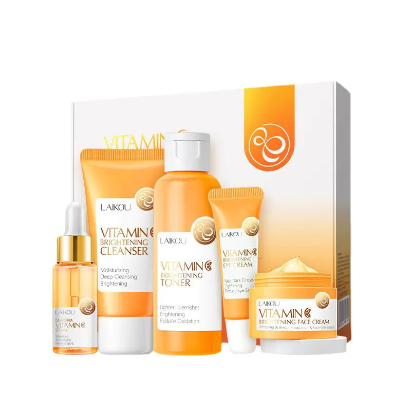 LAIKOU Vitamin C Glow Skincare Set (5-Step Radiance Routine)