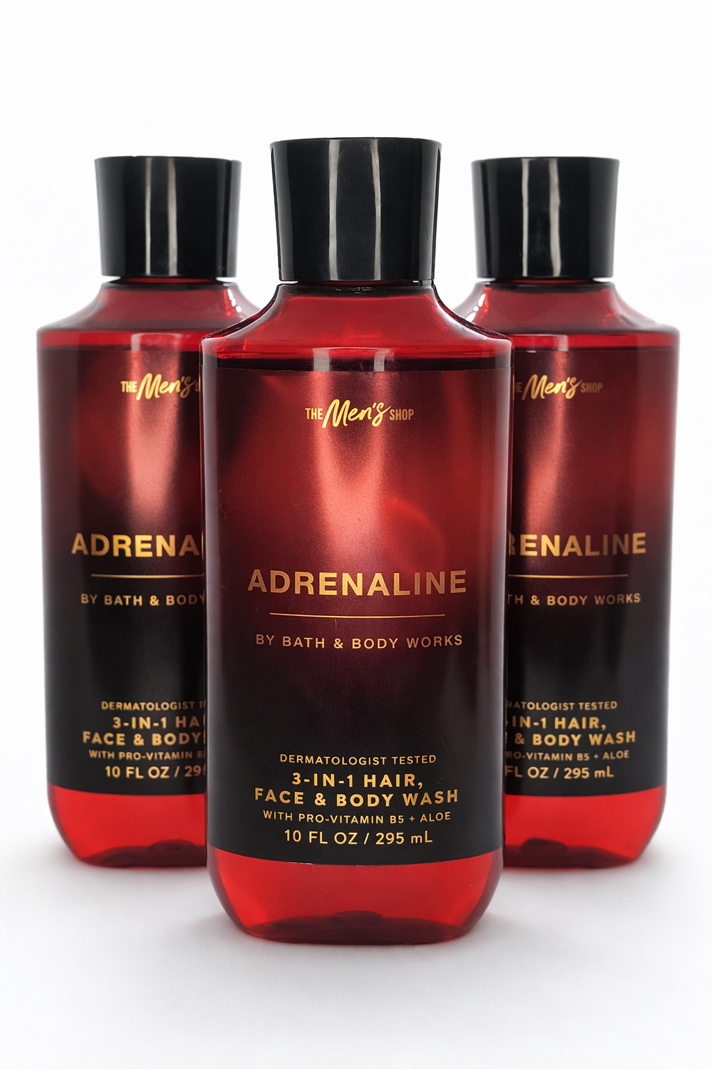 Body Wash Pack of 3 – ADRENALINE 10 FL OZ / 295 ML | SHOWER GEL – Gentle Daily Cleanser – 10 fl oz Each