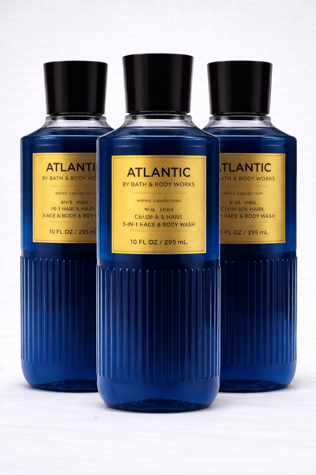 Body Wash Pack of 3 – ATLANTIC 10 FL OZ / 295 ML | SHOWER GEL – Gentle Daily Cleanser – 10 fl oz Each