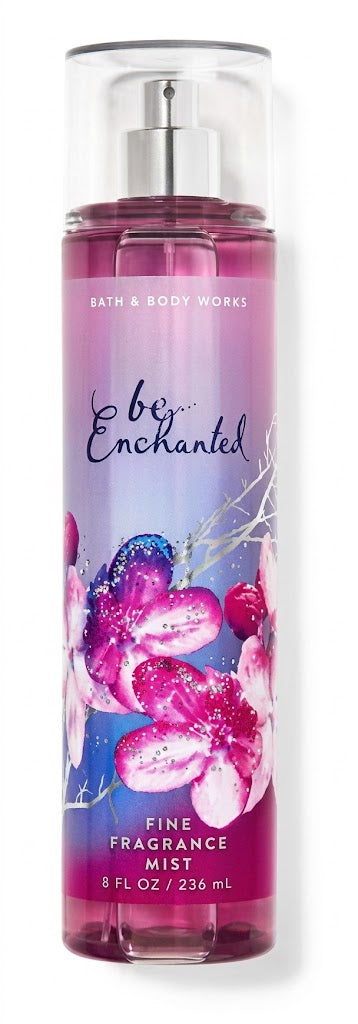 Bath & Body Works BE ENCHANTED Fine Fragrance Mist 8 oz single bottle featuring sparkling berries, delicate florals and soft vanilla musk on a pure white background