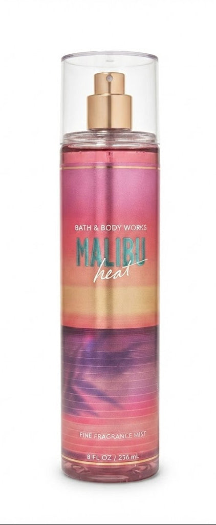 Bath & Body Works MALIBU HEAT Fine Fragrance Mist 8 oz single bottle with warm tropical scent