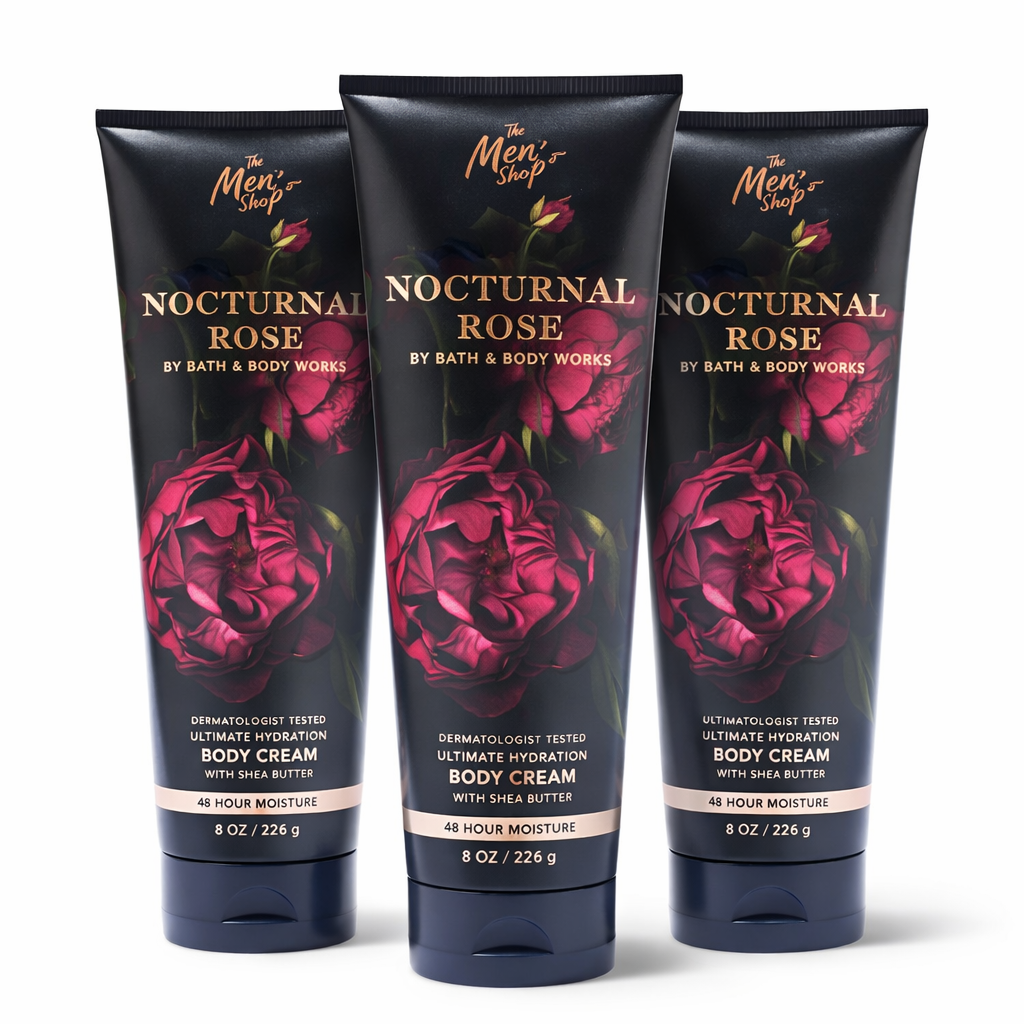 Bath & Body Works Nocturnal Rose Ultimate Hydration Body Cream for mens 8 oz bundle 3 pack moisturizing body lotion