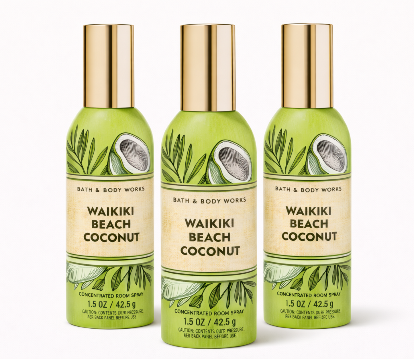 WAIKIKI BEACH COCONUT Bath & Body Works Room Spray 3-Pack – 1.5 oz Each | My Wrinkles Gone