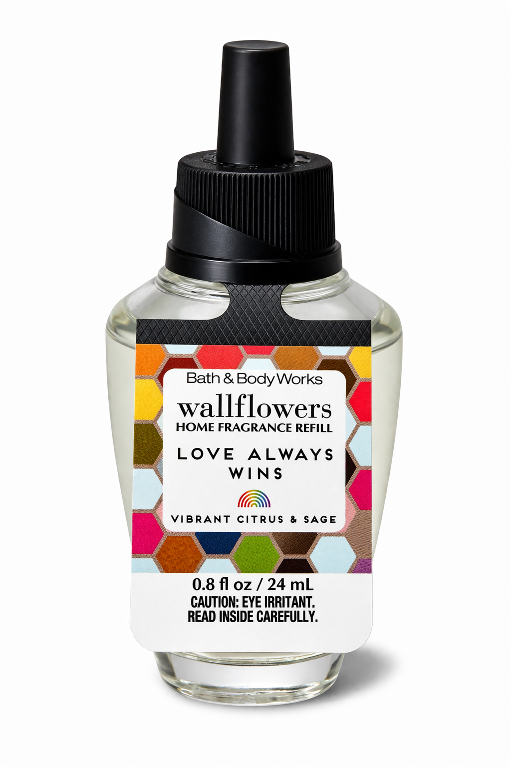 Bath & Body Works Wallflowers Love Always Wins refill 24ml vibrant citrus and sage single bottle white background MWG