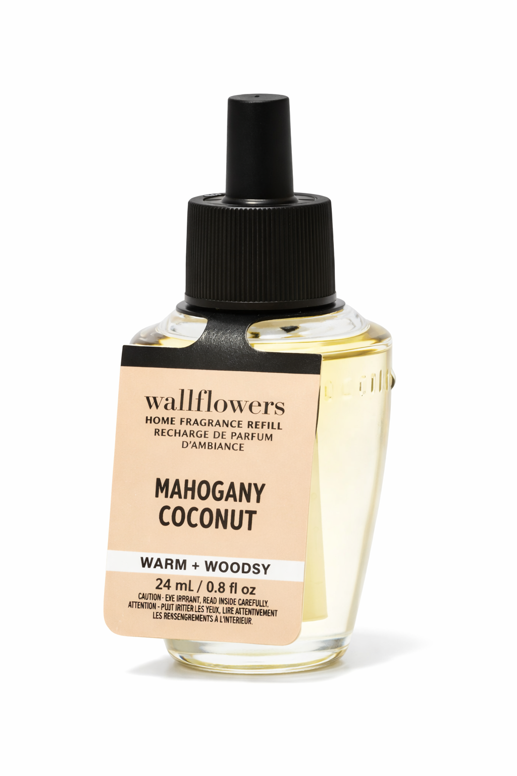 Bath & Body Works Wallflowers Mahogany Coconut refill 24ml home fragrance plug-in oil warm woodsy scent single bottle