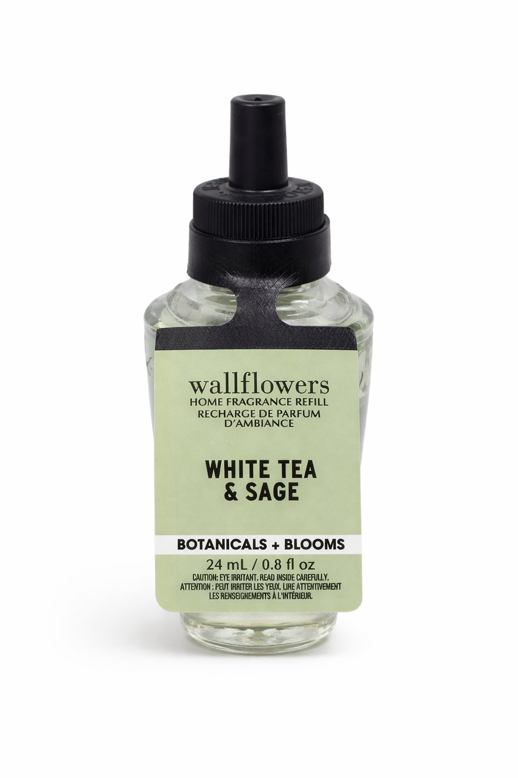 Bath and Body Works Wallflowers White Tea and Sage single refill 24ml home fragrance oil plug in air freshener clean botanical scent