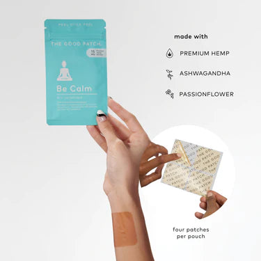 Stress relief wellness patch applied on skin for calm and relaxation support The Good Patch My Wrinkles Gone