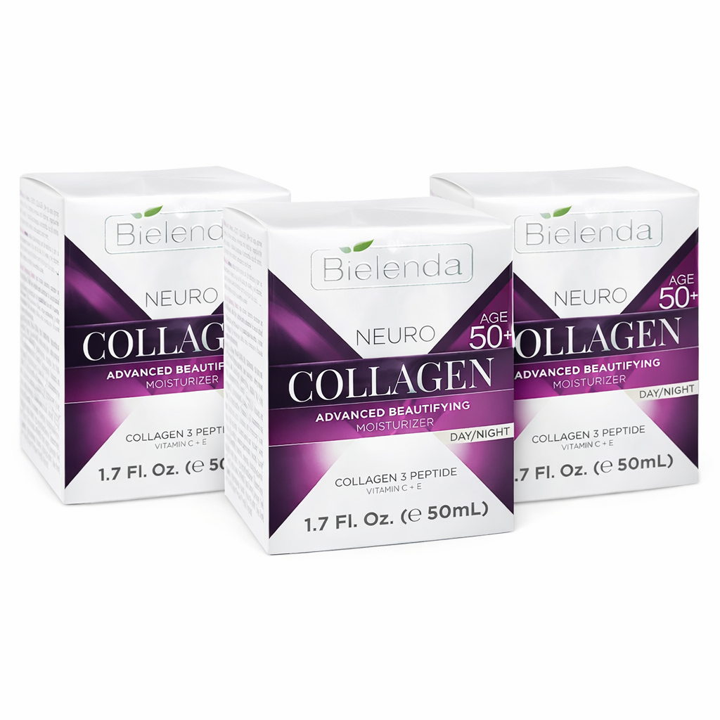 Bielenda Neuro Collagen moisturizer 3 pack best value anti aging skincare system 50ml each day night face cream My Wrinkles Gone