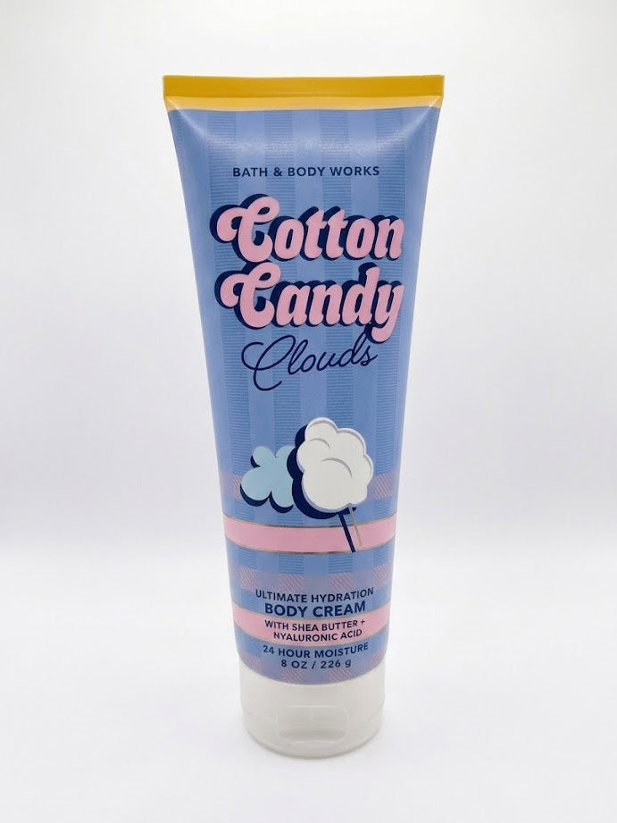 COTTON CANDY CLOUDS Bath & Body Works Ultimate Hydration Body Cream single 8 oz tube with shea butter and hyaluronic acid