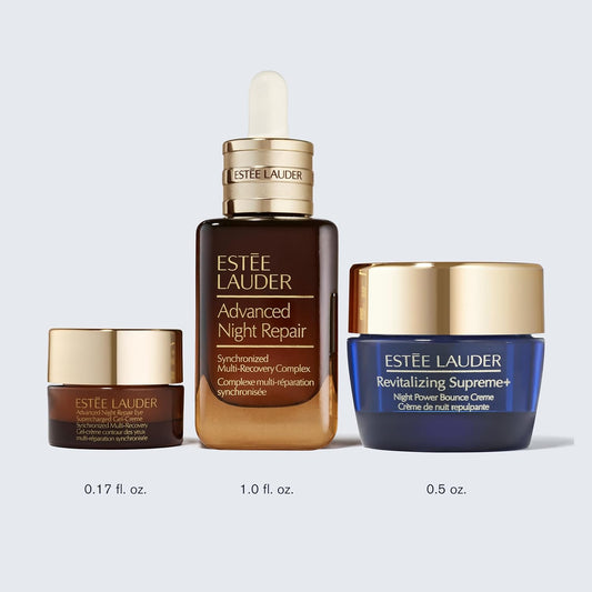 Estee Lauder Advanced Night Repair skincare set luxury anti aging routine My Wrinkles Gone beauty edit