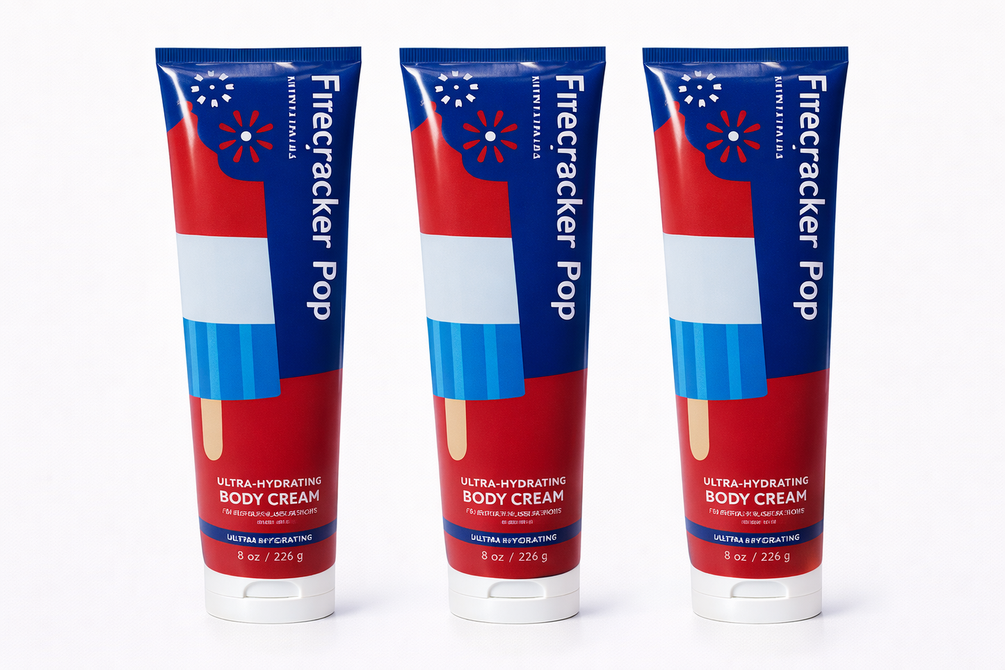 FIRECRACKER POP Body Cream 8 oz (Pack of 3) | Ultra Moisturizing