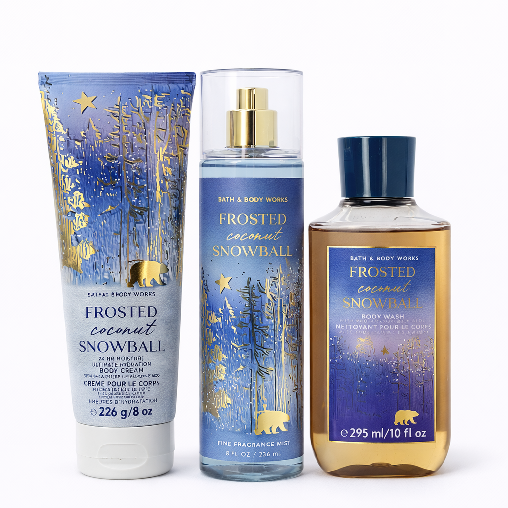 FROSTED COCONUT SNOWBALL - 3 Steps Daily Body Care Set (Mist + Body Cream + Body Wash)