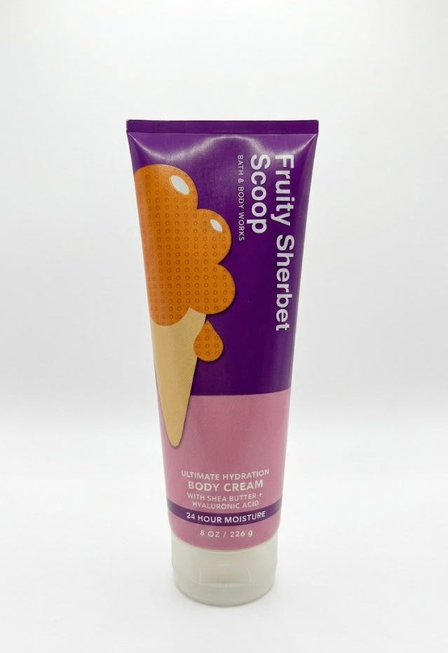FRUITY SHERBET SCOOP Bath & Body Works Ultimate Hydration Body Cream single 8 oz bottle with shea butter and hyaluronic acid