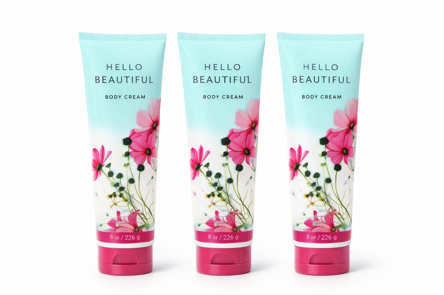 HELLO BEAUTIFUL Body Cream 8 oz (Pack of 3) | Ultra Moisturizing