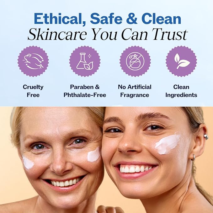 Two full-size 1.7 oz LILYANA NATURALS retinol creams with hyaluronic acid.