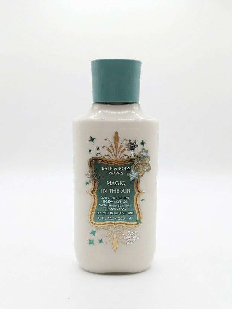 Magic in the Air moisturizing body lotion by Bath and Body Works enriched with shea butter and coconut oil for soft, hydrated skin.