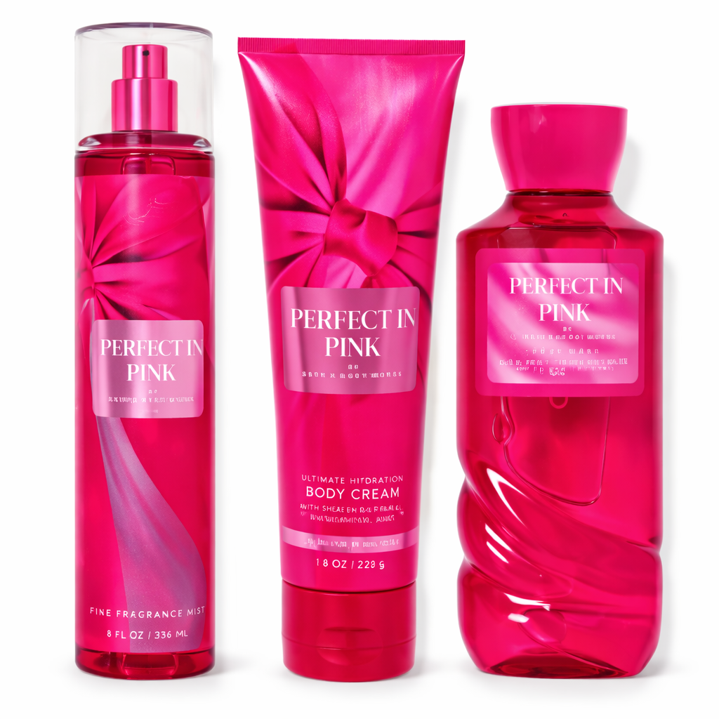 PERFECT IN PINK Bath & Body Works 3-Step Bundle – Body Cream, Fragrance Mist & Body Wash | My Wrinkles Gone