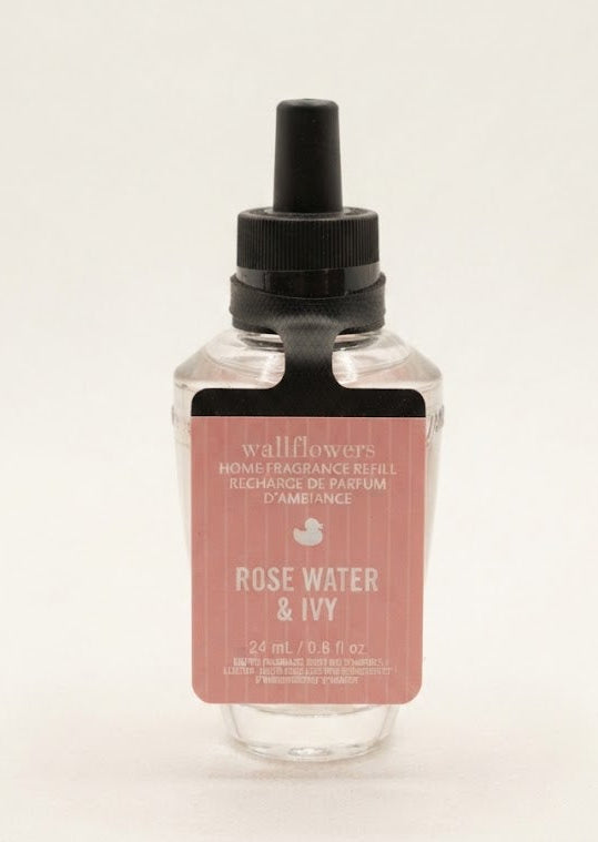 ROSE WATER & IVY Bath & Body Works Wallflowers Fragrance Refill, 0.8 oz rose floral home fragrance bulb