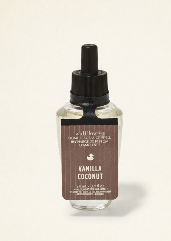 VANILLA COCONUT Bath & Body Works Wallflowers Fragrance Refill, 0.8 oz creamy vanilla and coconut home fragrance bulb