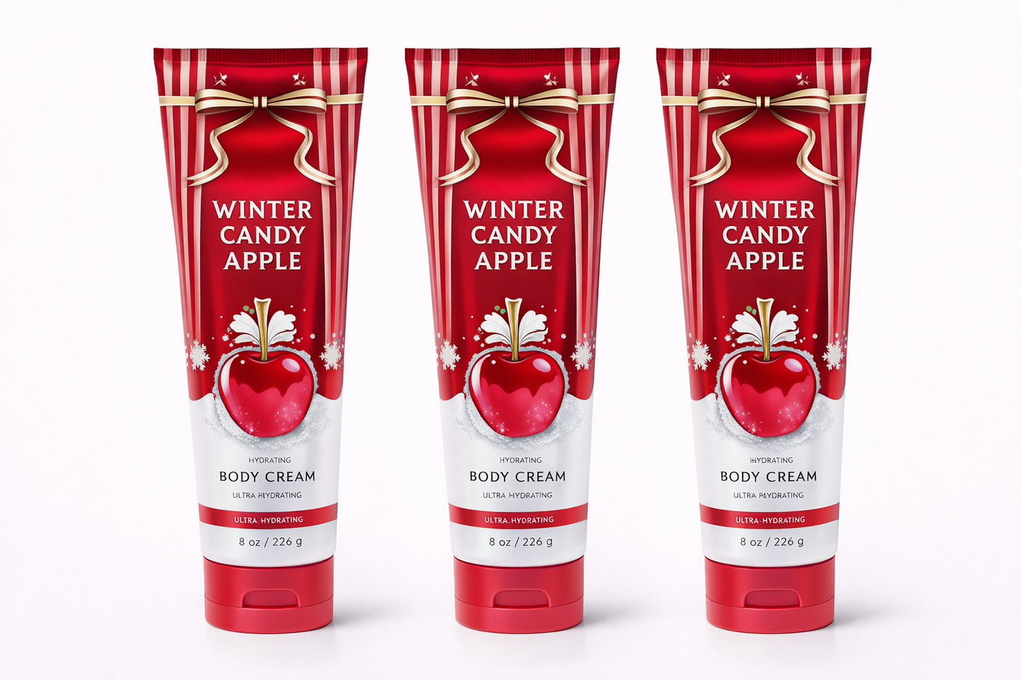 WINTER CANDY APPLE Body Cream 8 oz (Pack of 3) | Ultra Moisturizing
