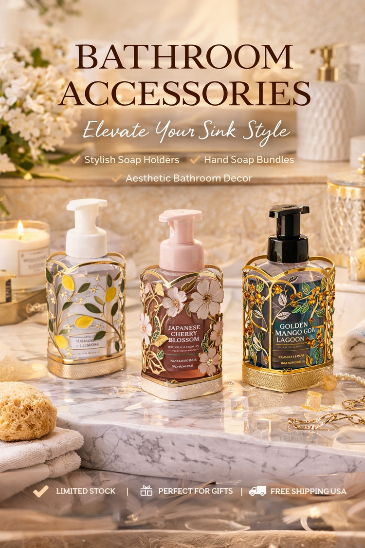 bathroom accessories collection soap holders elegant sink decor luxury bathroom aesthetic My Wrinkles Gone