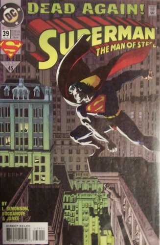 Front cover of Superman: The Man of Steel #39, published by DC Comics, 1994, mint condition ungraded collectible comic book