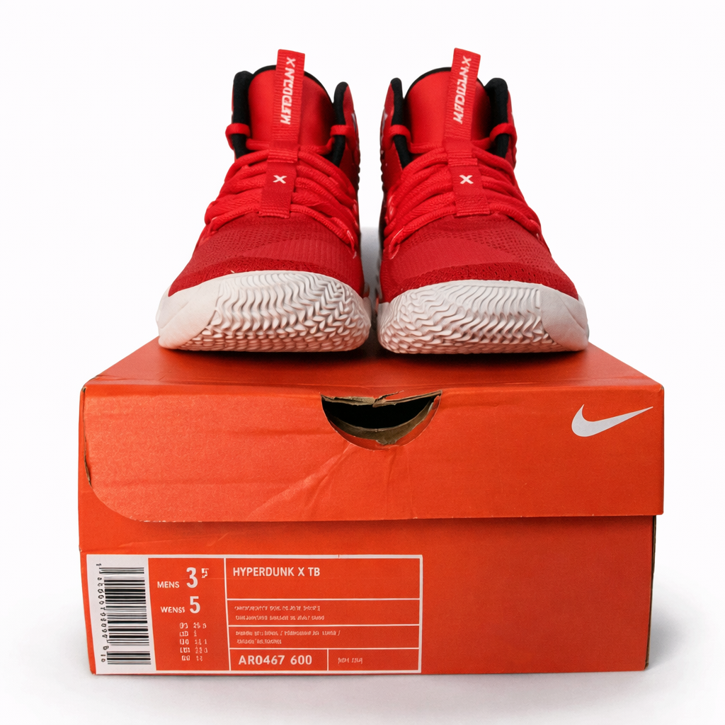 Nike Hyperdunk X TB Basketball Shoes Court Red Kids Size 3.5Y Performance Sneakers | My Wrinkles Gone