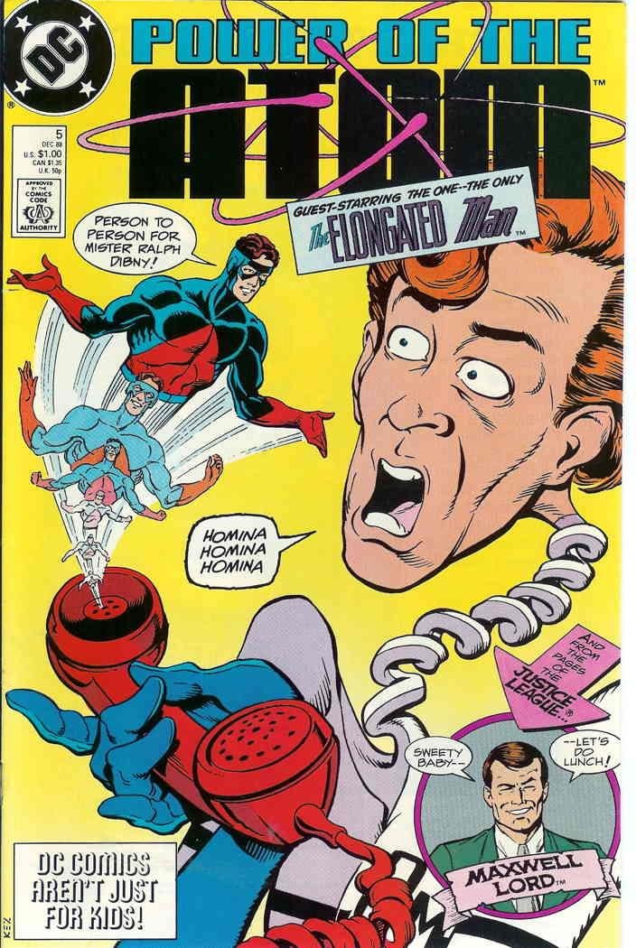 Front cover of Power of the Atom #5, published by DC Comics, mint condition ungraded collectible comic book, published in 1988.