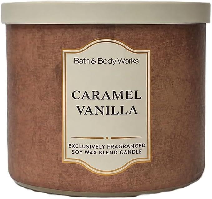CARAMEL VANILLA Bath & Body Works 3 Wick Candle