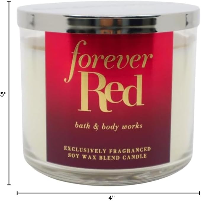 FOREVER RED Bath & Body Works 3 Wick Candle alternate view 5