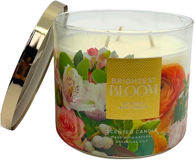 BRIGHTEST BLOOM Bath & Body Works 3 Wick Candle alternate view 4