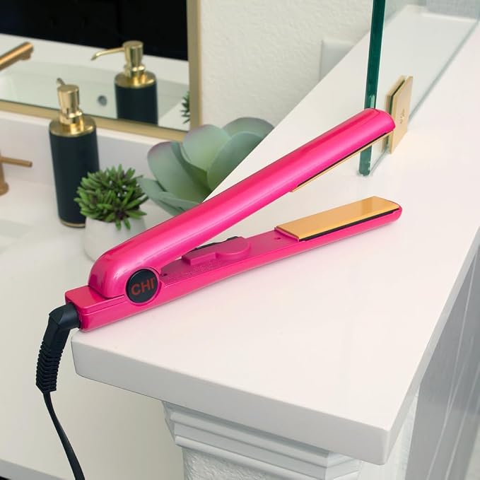 CHI CHI Tourmaline Ceramic Flat Iron Hair Straightener 1 Inch Pure Pink product image 4