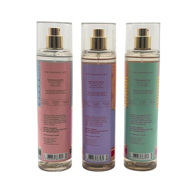 STARFRUIT SANGRIA BUBBLE GUM POP BLUE RASPBERRY BURST Bath & Body Works Fragrance Mist 3 Pack alternate view 4