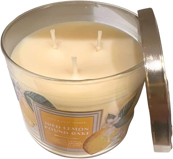 ICED LEMON POUND CAKE Bath & Body Works 3 Wick Candle alternate view 3