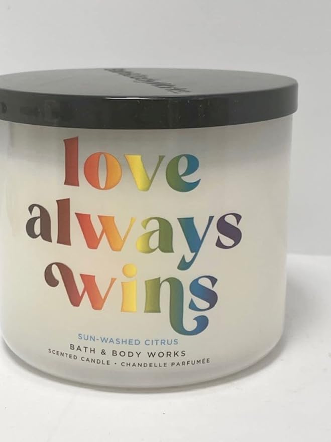 LOVE ALWAYS WINS SUN WASHED CITRUS Bath & Body Works 3 Wick Candle alternate view 2