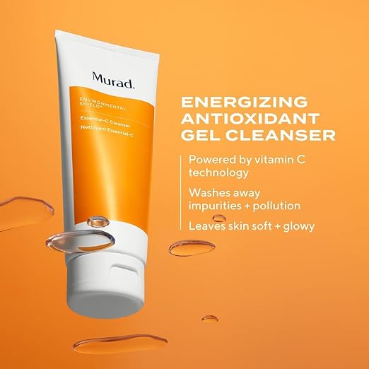 Murad Essential-C Facial Cleanser - side packaging view - Murad vitamin C foaming facial cleanser