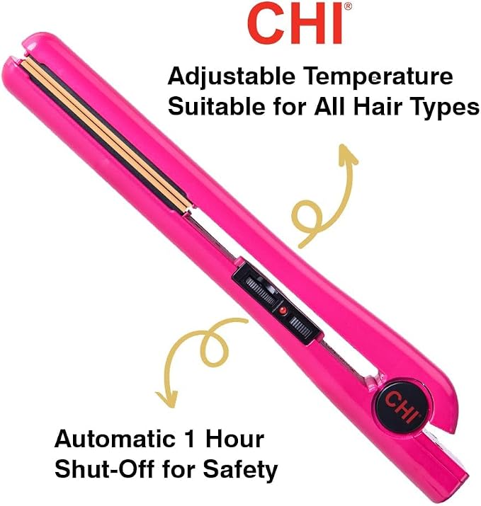 CHI CHI Tourmaline Ceramic Flat Iron Hair Straightener 1 Inch Pure Pink product image 3