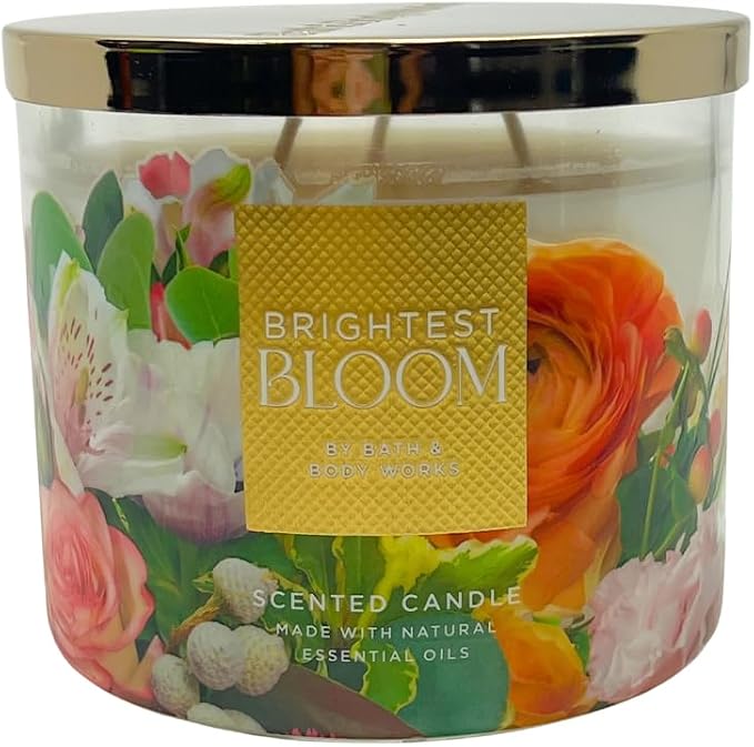 BRIGHTEST BLOOM Bath & Body Works 3 Wick Candle alternate view 2
