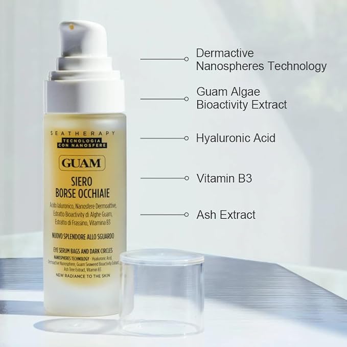 GUAM Seatherapy Anti-Aging Eye Serum with Seaweed & Marine Extracts, product packaging and container
