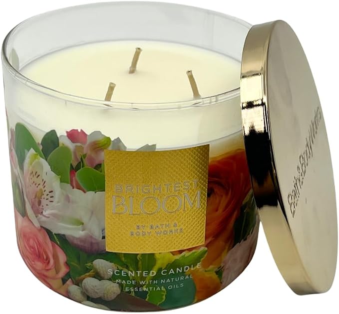 BRIGHTEST BLOOM Bath & Body Works 3 Wick Candle alternate view 3
