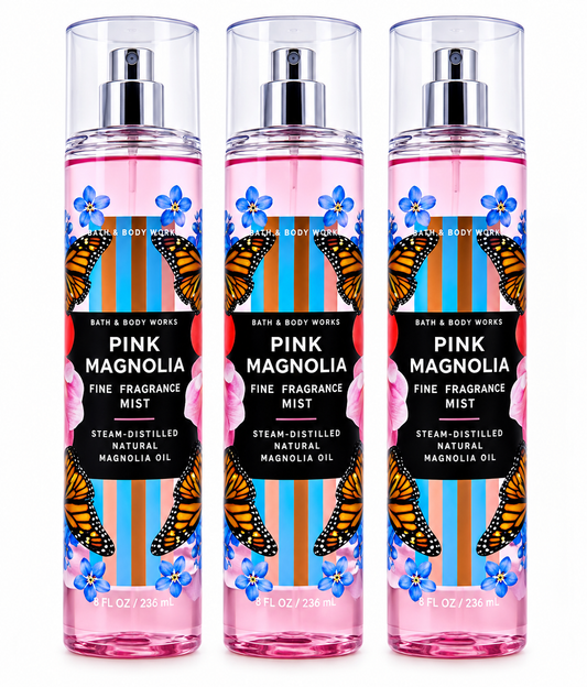 PINK MAGNOLIA Bath & Body Works Fine Fragrance Mist 3-Pack