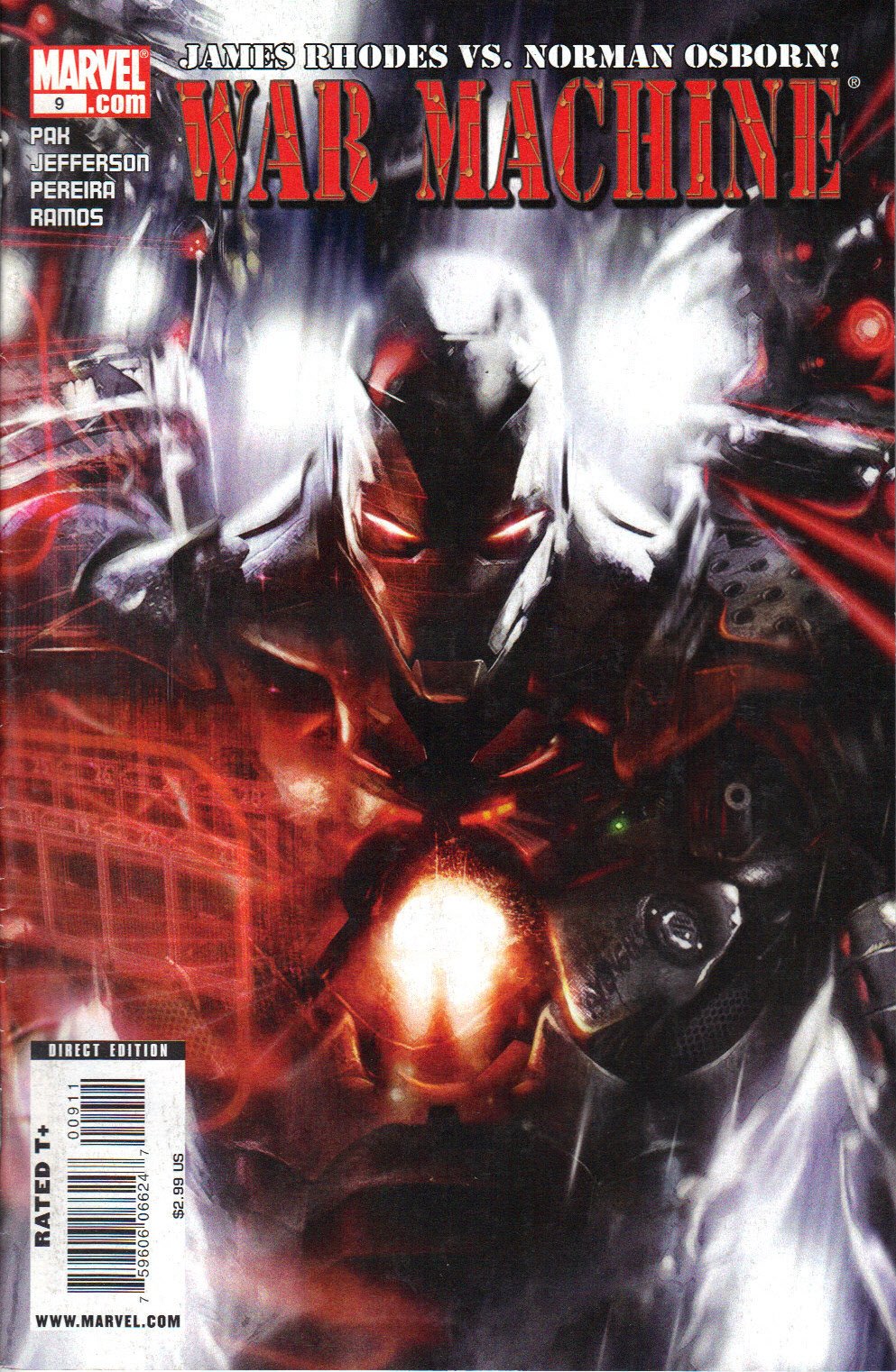 Front cover of War Machine #9, published by Marvel Comics, mint condition ungraded collectible comic book, published in 1994.
