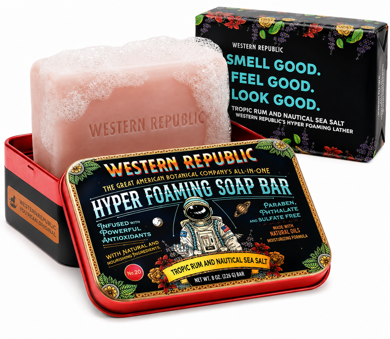 Western Republic Tropic Rum & Nautical Sea Salt Soap 2-Pack 