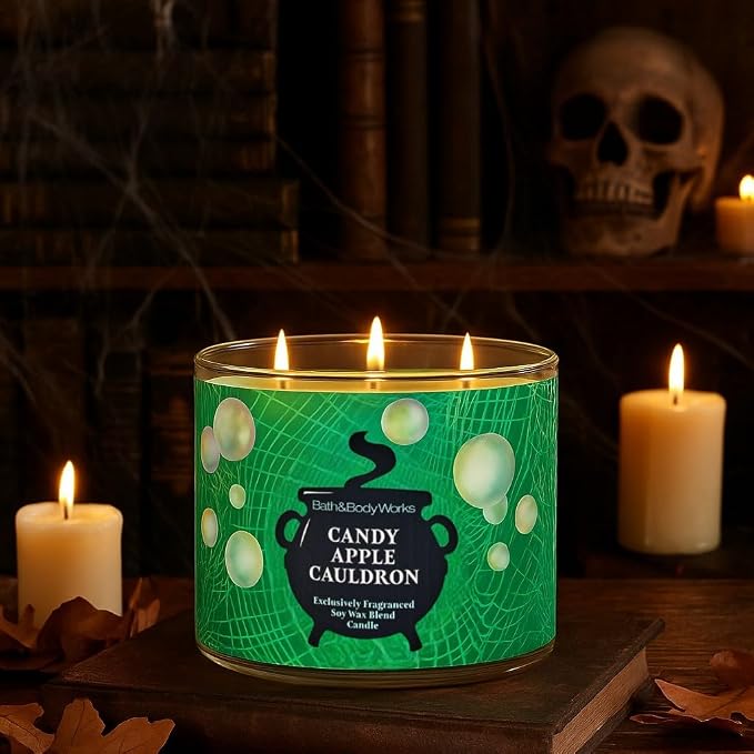CANDY APPLE CAULDRON Bath & Body Works 3 Wick Candle alternate view 2