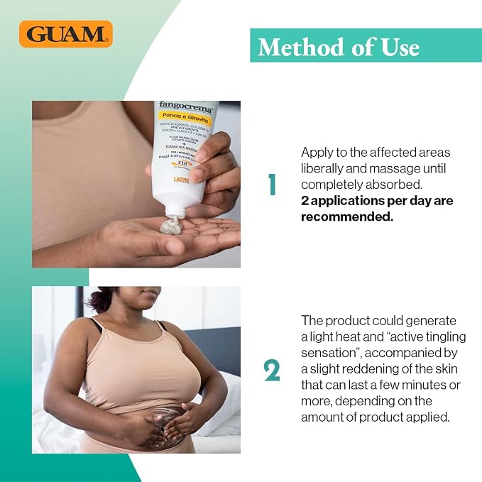 GUAM DUO Stretch Mark & Firming Body Cream with Seaweed - 200 ml, formula texture and product details