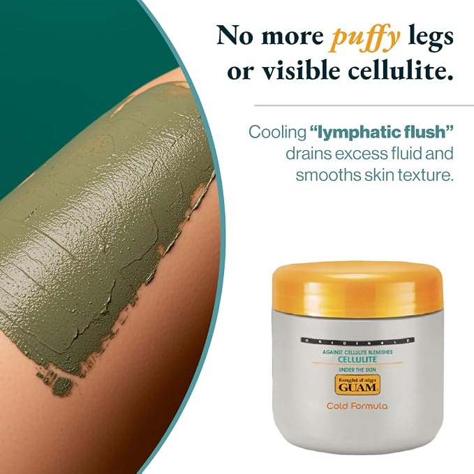 GUAM Cold-Formula Seaweed Mud Body Wrap for Legs - 1.1 lb, product packaging and container