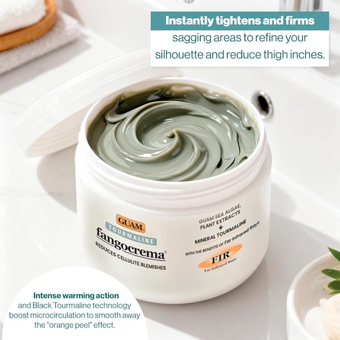 GUAM Fangocrema FIR Firming Hot Gel with Seaweed & Caffeine - 10.5 oz, formula texture and product details