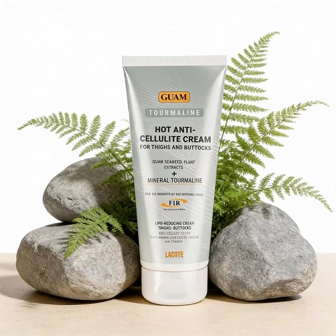 GUAM FIR Anti-Cellulite Hot Cream with Seaweed, Caffeine & Tourmaline - 6.7 oz, seaweed body care features and highlights